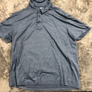 G.H.‎ Bass & Co Polo Shirt Mens Large Blue Space Dye Short Sleeve Performance